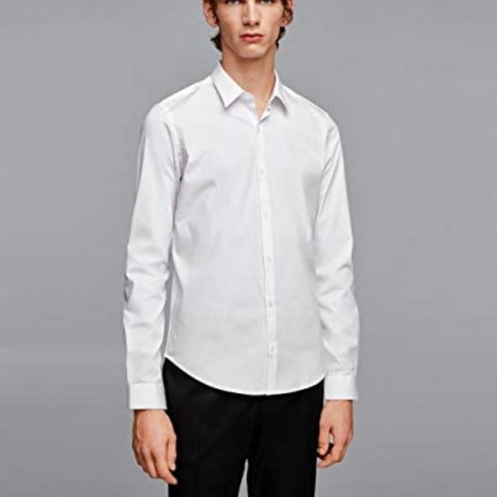 Zara Men's super slim fit white button up